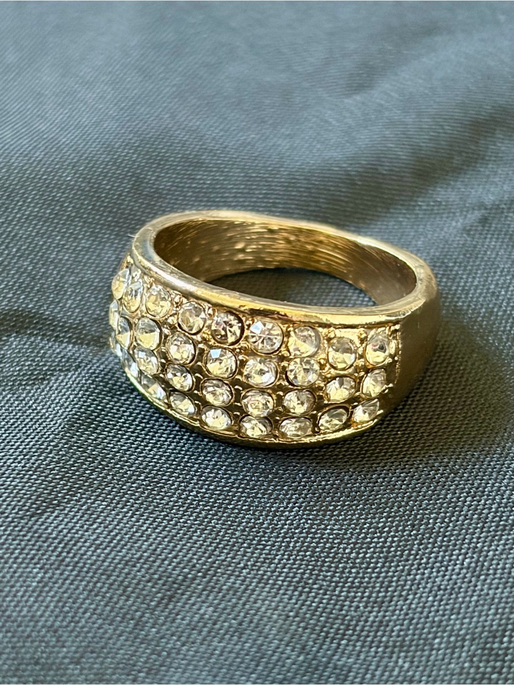 Women's Gold Tone Pavé Dome Ring